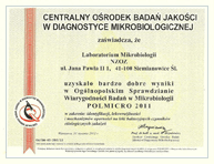 Certyfikat jakości 2011